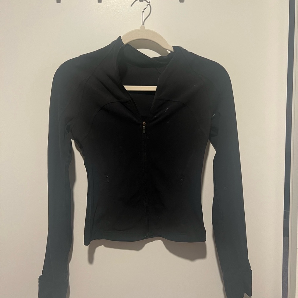 Lululemon Athletica Black Fitted Zippered Polo Sweatshirt